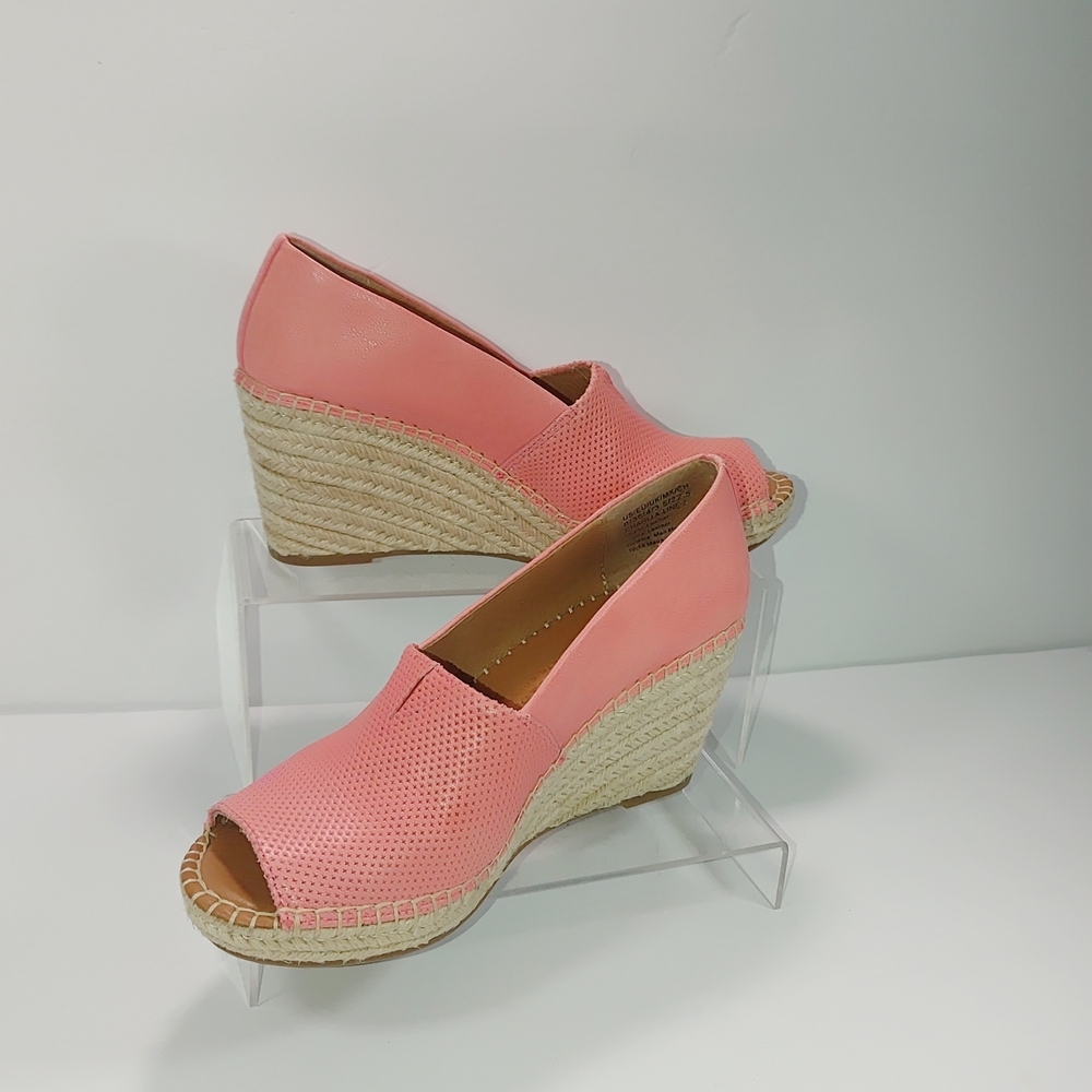 Gentle Souls Kenneth Cole Womens Size 6 Boho Charli A-Line Leather Wedge Sandals